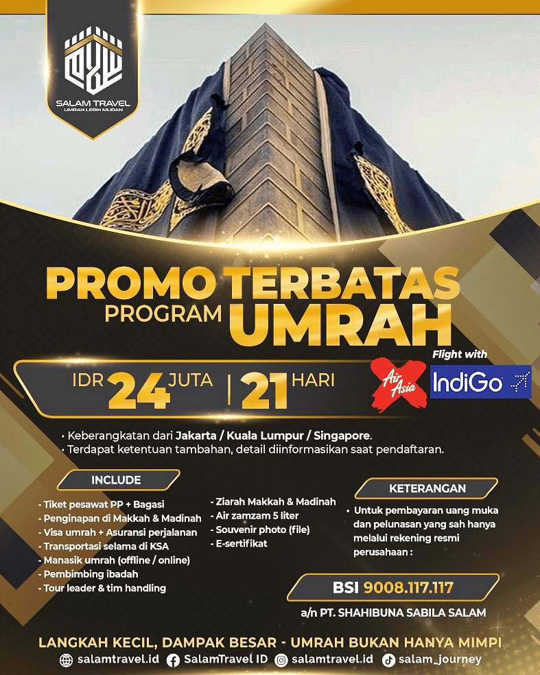 Umroh Paket Promo Umrah Terbatas 21H
